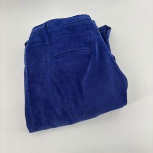 New Directions Womens Cobalt Blue Corduroy Straight Leg Pants Size 6 Stretch